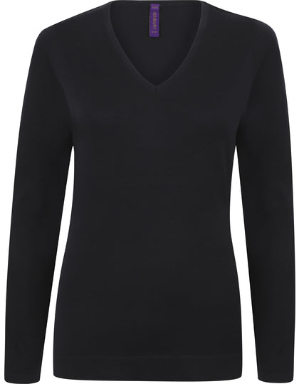 Pull col V (50% coton / 50% acrylique)-Modèle FEMME W721