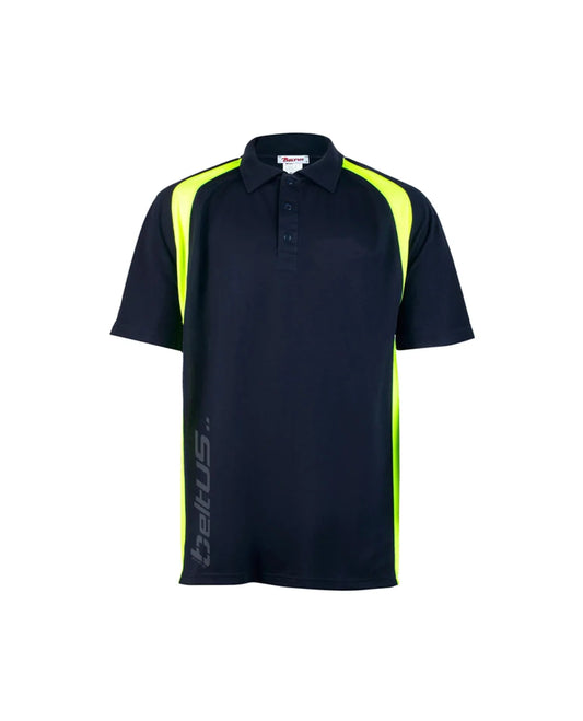 Polo-shirts Urgences Santé modèle Unisexe 100% polyester - 400821 Bleu marine / Jaune